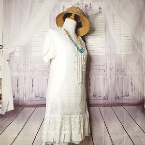 MONORENO SIZE M WHITE IVORY BEACH LACE…‎